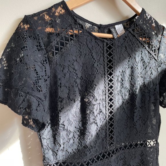 Divided H&M Lace Layered Eyelet Ruffled Dress sz 6 - Picture 5 of 9